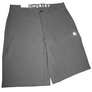 HURLEY men's size 32 solid black 4 way stretch all day hybrid shorts NWT